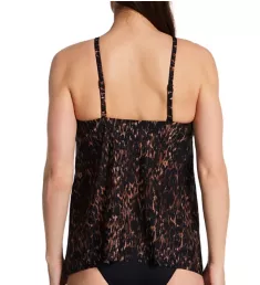 Untamed Peephole Tankini Swim Top BROWN MULTI 8