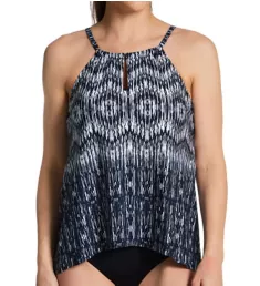 Silver Shores Peephole Tankini Swim Top MIDNIGHT BLUE/WHITE 8