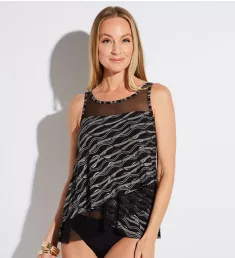 Linked In Mirage Tankini Swim Top