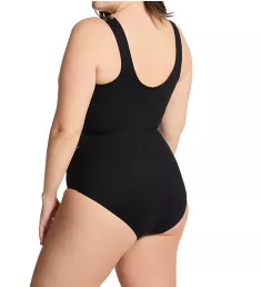 Plus Size Linked In Oceanus One Piece Swimsuit BLACK MULTI 18W