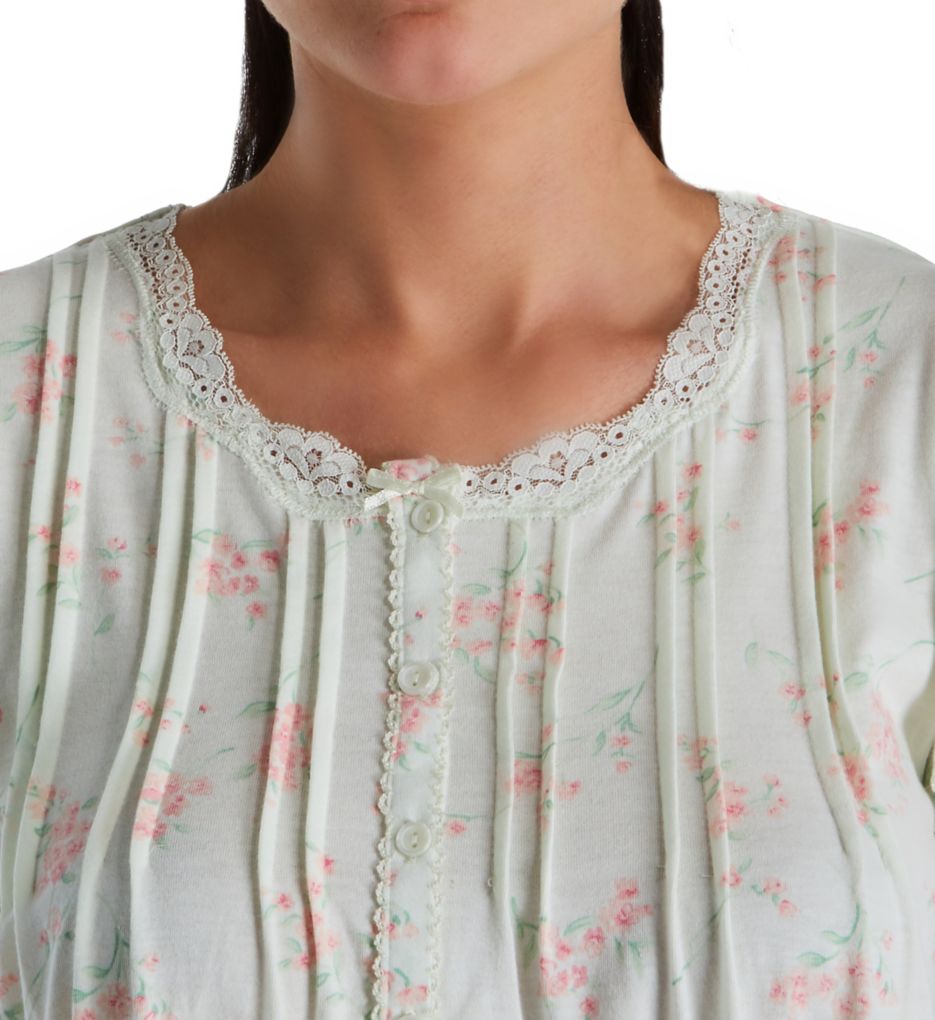Silkyknit Cap Sleeve Floral Short Gown-cs3