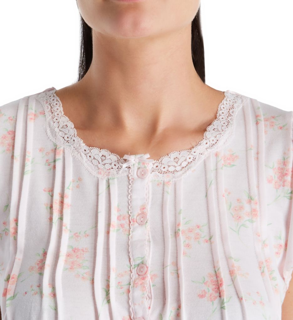 Silkyknit Cap Sleeve Floral Short Gown-cs4