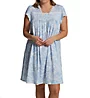 Miss Elaine Plus Size Silkyknit Paisley Cap Sleeve Short Gown 207423X - Image 1