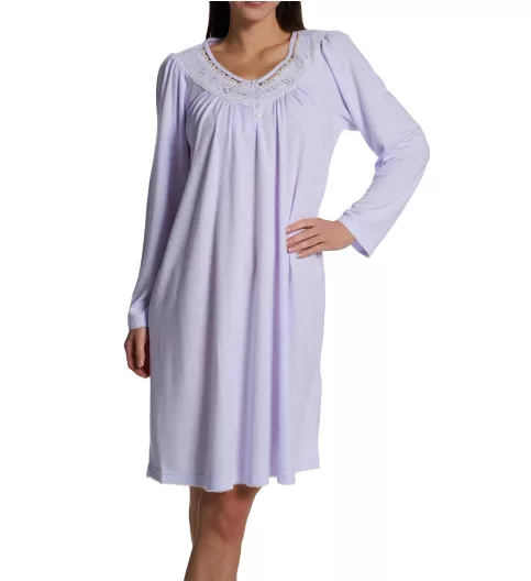 Miss Elaine Honeycomb Lavender Long Sleeve Short Gown 217803