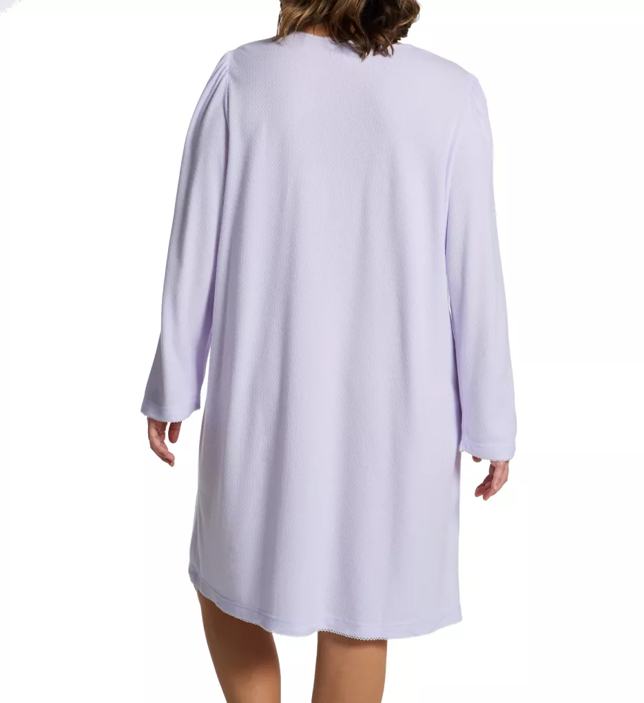 Plus Size Honeycomb Lavender L/S Short Gown Lavender 2X