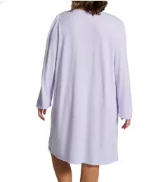 Plus Size Honeycomb Lavender L/S Short Gown