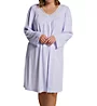 Miss Elaine Plus Size Honeycomb Lavender L/S Short Gown 217803X - Image 1