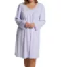 Miss Elaine Plus Size Honeycomb Lavender L/S Short Gown 217803X - Image 1