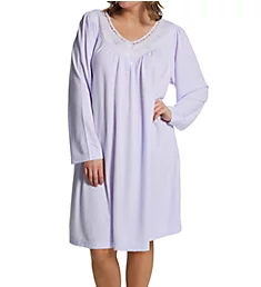 Plus Size Honeycomb Lavender L/S Short Gown