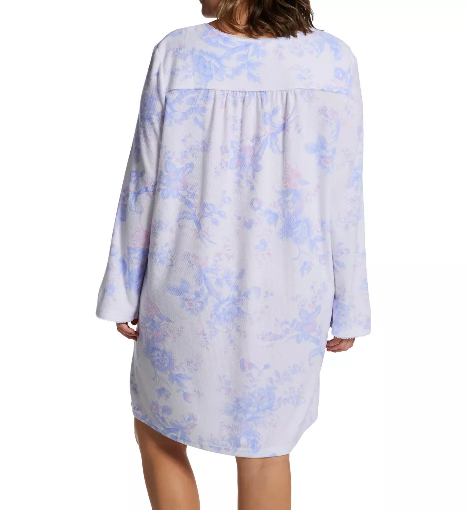 Plus Size Honeycomb Tulip Long Sleeve Short Gown