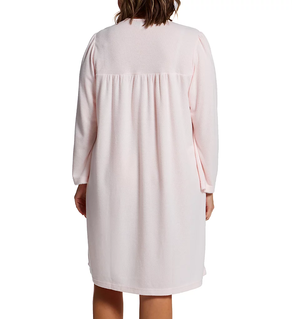 Plus Size Honeycomb Long Sleeve Short Gown