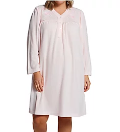 Plus Size Honeycomb Long Sleeve Short Gown