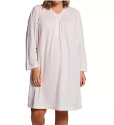 Plus Size Honeycomb Long Sleeve Short Gown