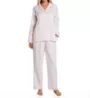 Miss Elaine Brushed Back Satin Notch Collar Long Sleeve PJ Set 401102 - Image 1