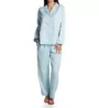 Miss Elaine Brushed Back Satin Notch Collar PJ Set 406103 - Image 1