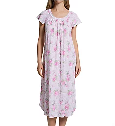 Cottonessa Short Sleeve Short Gown Pink Roses L