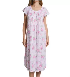 Cottonessa Short Sleeve Short Gown Pink Roses S