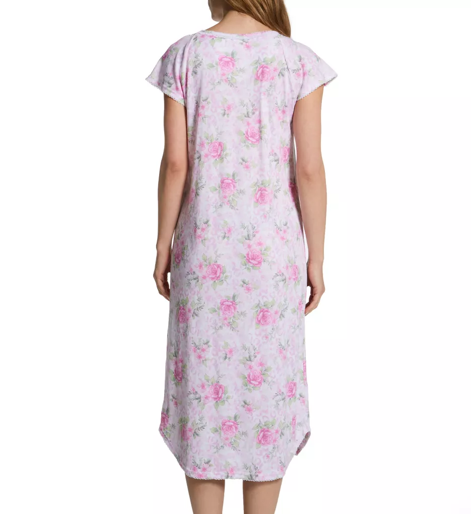 Cottonessa Short Sleeve Short Gown Pink Roses S