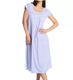 Silkyknit Periwinkle Leaves Short Sleeve Gown Periwinkle Leaves S