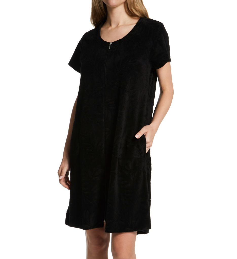 Short sleeve zip hot sale front robe