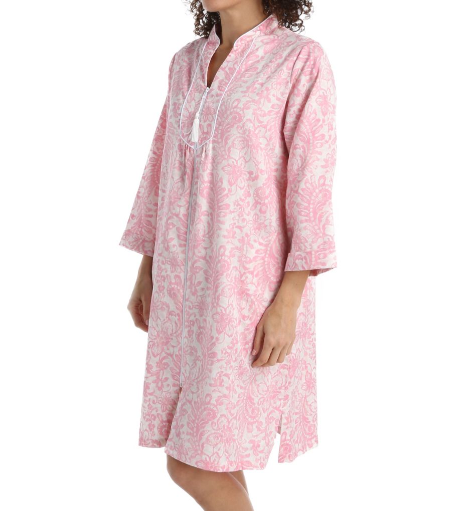 Cotton Sateen Three Quarter Sleeve Short Caftan