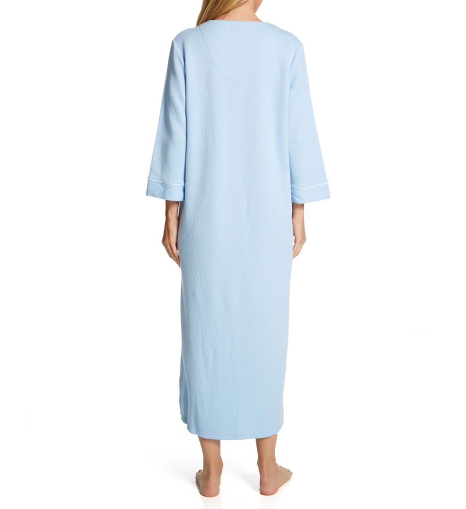 Quilt-in-Knit Long Sleeve Long Zip Front Robe