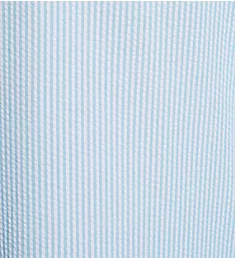 Seersucker Long Sleeve Long Zip Robe Turquoise/White Stripe M