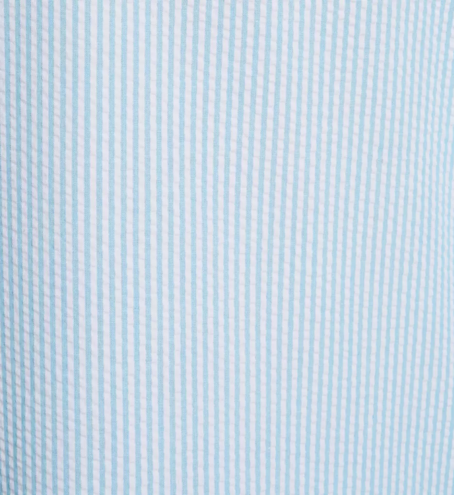 Seersucker Long Sleeve Long Zip Robe Blue/White Stripe 3X