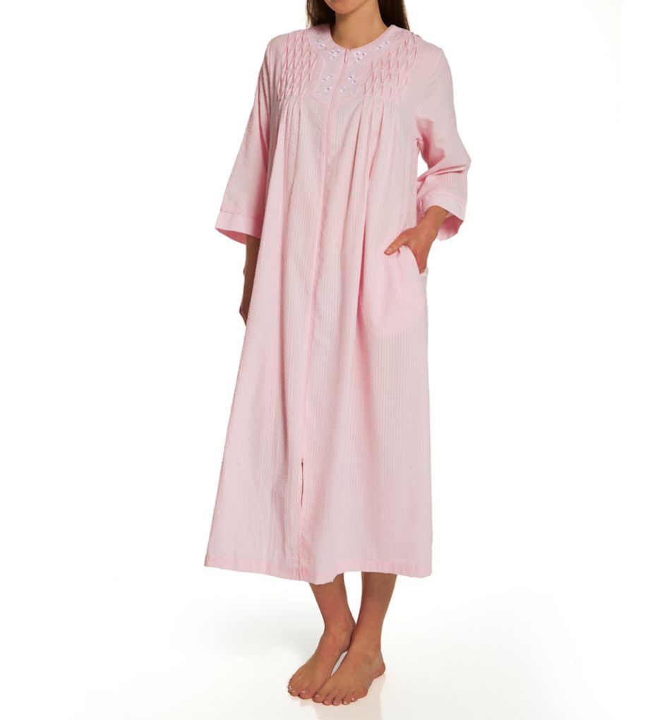 Seersucker Long Zip Robe