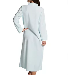 Brushed Back Terry L/S Zip Front Robe Turquoise M