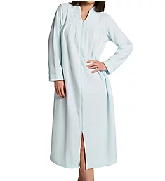 Brushed Back Terry L/S Zip Front Robe