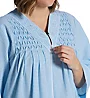 Miss Elaine Plus Size Seersucker 3/4 Sleeve Long Zip Robe 867613X - Image 3