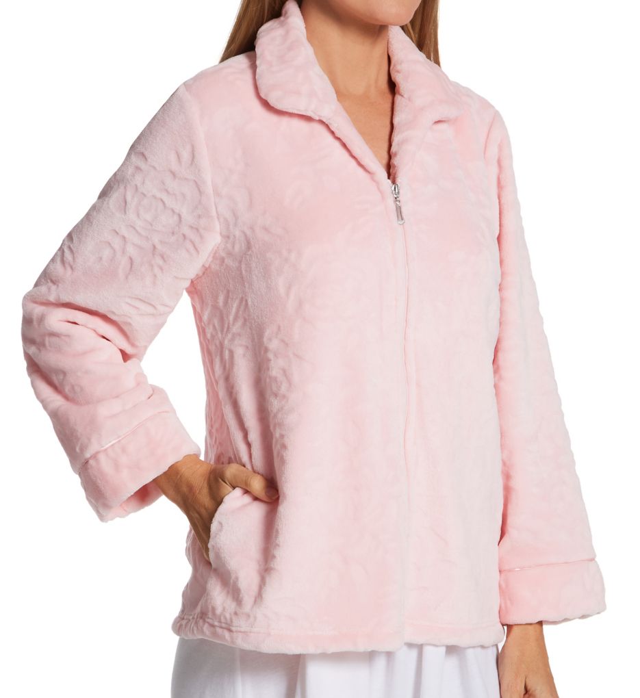French Fleece Long Sleeve Short Zip Bed Jacket-fs