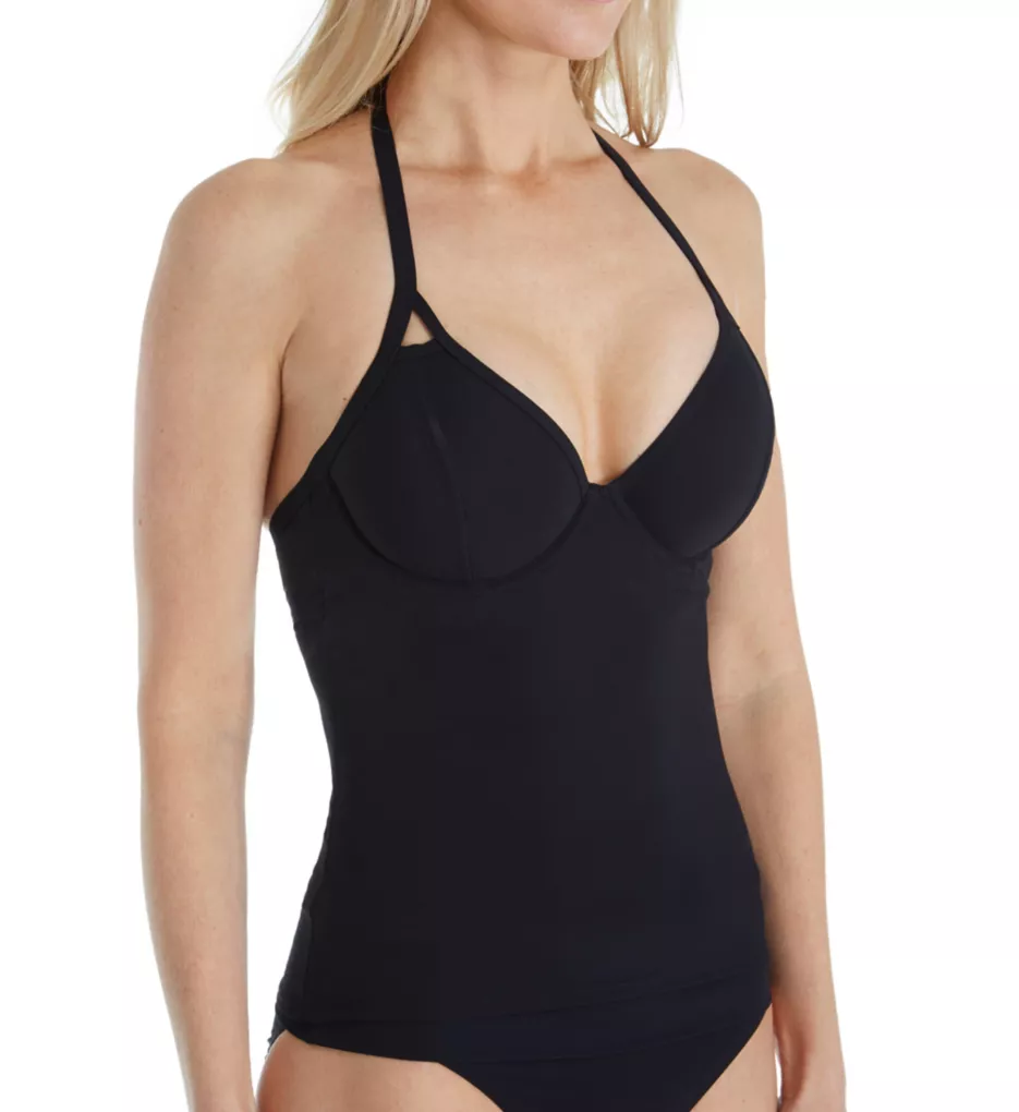 MISS MANDALAY ICON PLUNGE ONE-PIECE SWIMSUIT, BLACK, 34G 