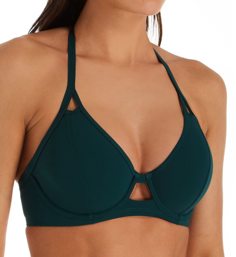 Icon Halter Underwire Plunge Bikini Swim Top