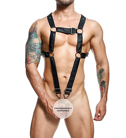 MOB Eroticwear DUNGEON Cross C-Ring Adjustable Harness DMBL07