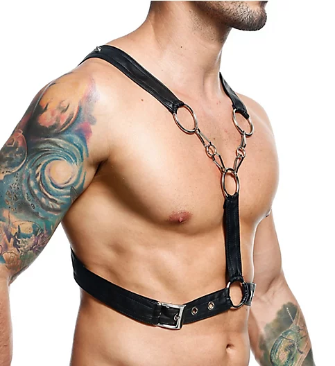 MOB Eroticwear DNGEON Cross Chain Adjustable Harness DMBL09