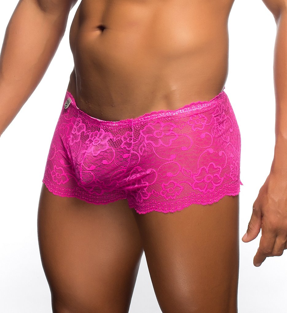MOB Eroticwear MBL01 Rose Lace Boy Short (Hot Pink)