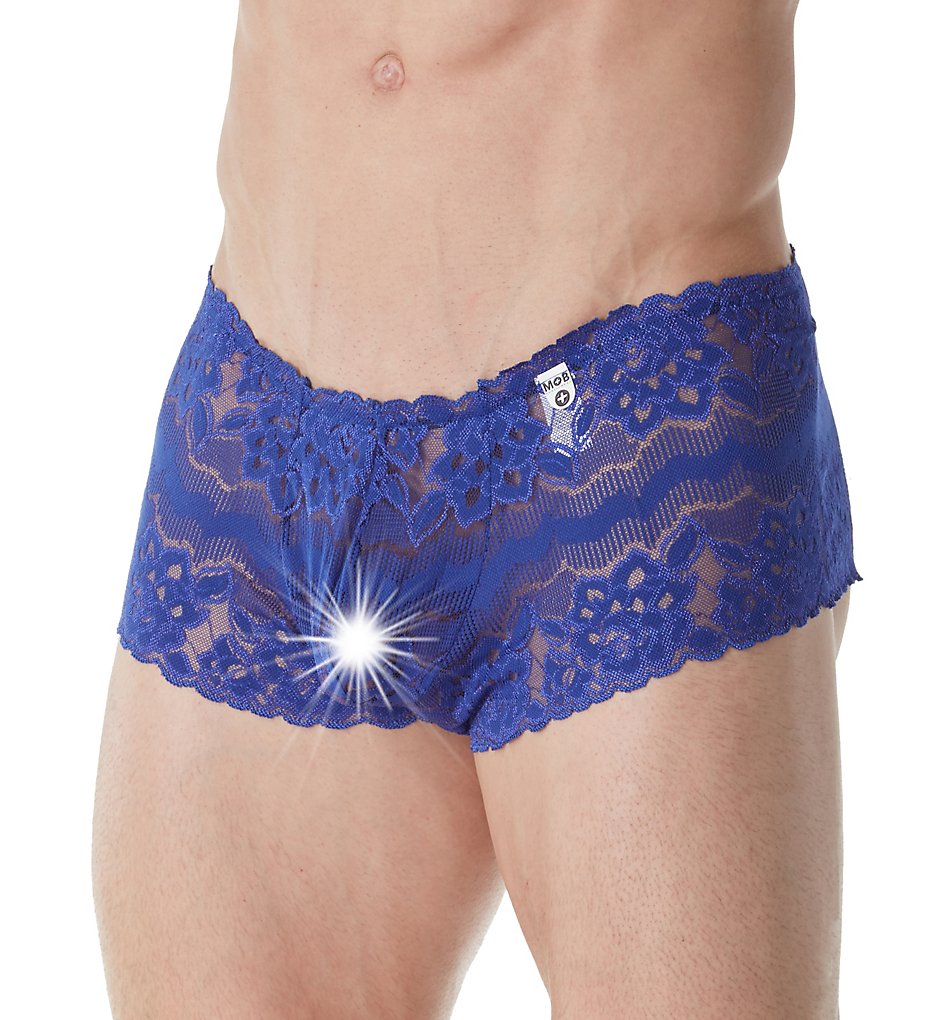 MOB Eroticwear MBL01 Rose Lace Boy Short (Navy)