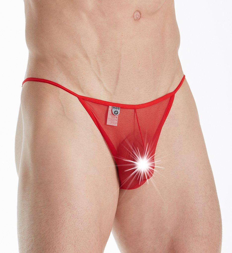 MOB Eroticwear MBL03 Tulle Sheer String Bikini (Red)