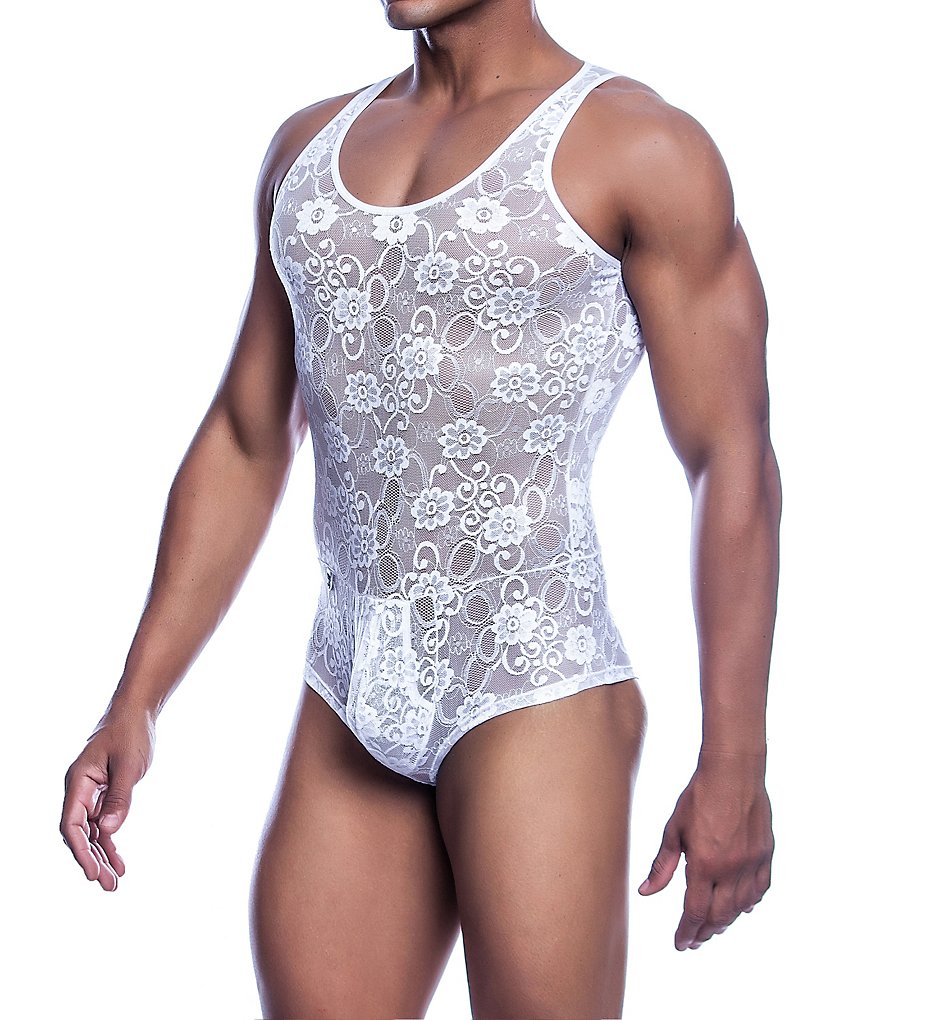 MOB Eroticwear MBL17 Sheer Lace Body Suit (White)