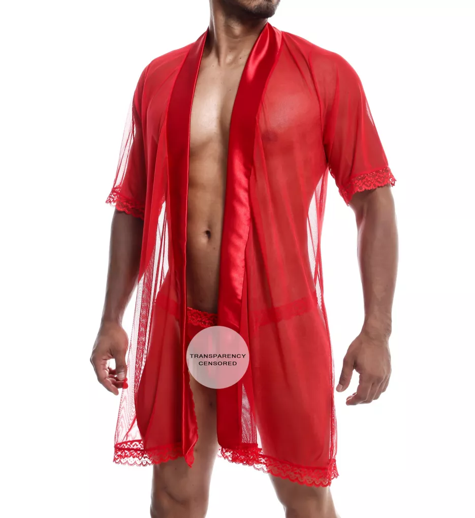 Sultry Robe & Thong Set Red S/M