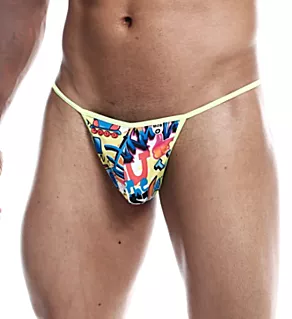 Sinful Hipster T Printed Thong Wow M