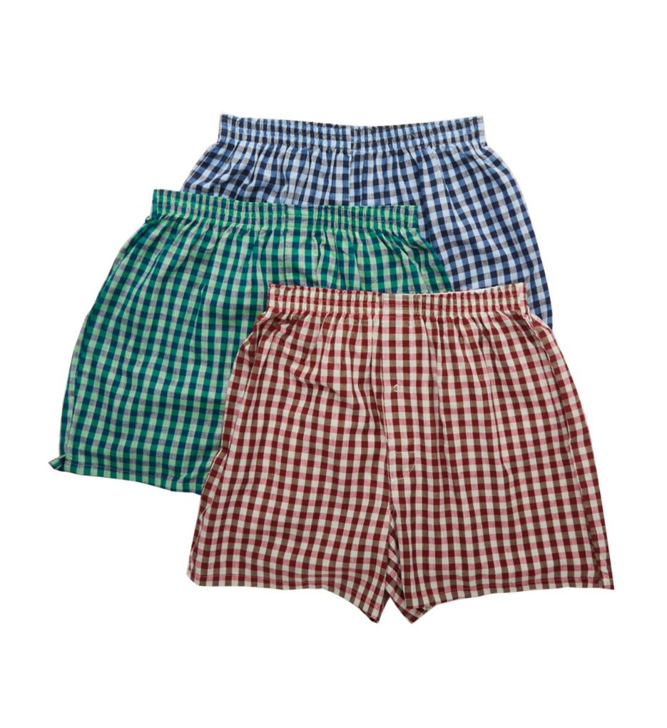 Mens Blue 3pk Button Boxer Shorts