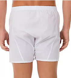 Woven Cotton Blend Open Fly Boxer - 2 Pack WHT S