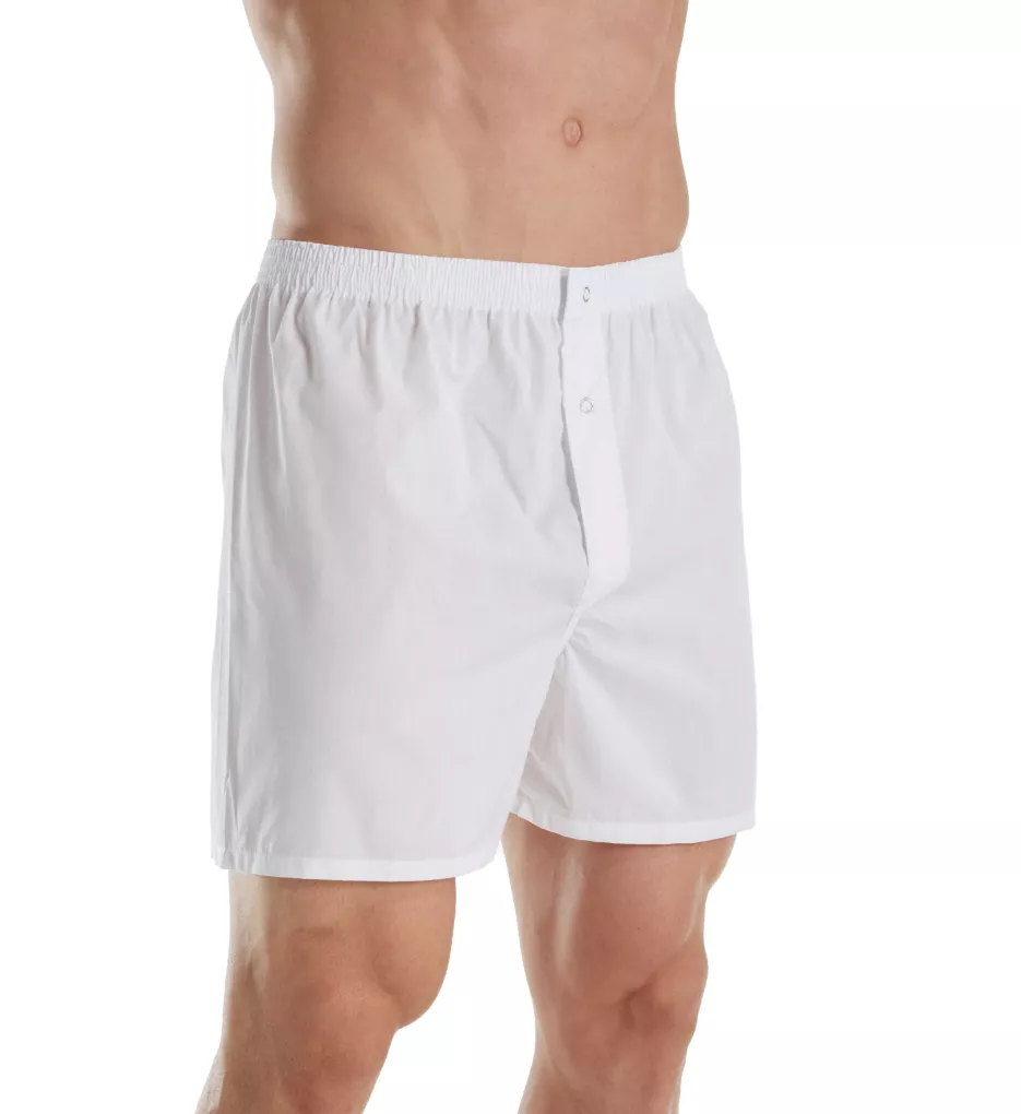 Cotton Woven Solid Button Fly Grip Boxer - 2 Pack by Munsingwear