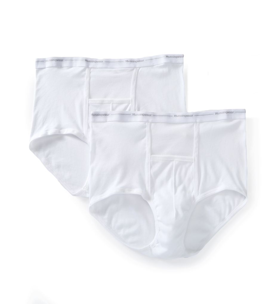 Men's White Cotton Underwear Briefs-2 per PACK