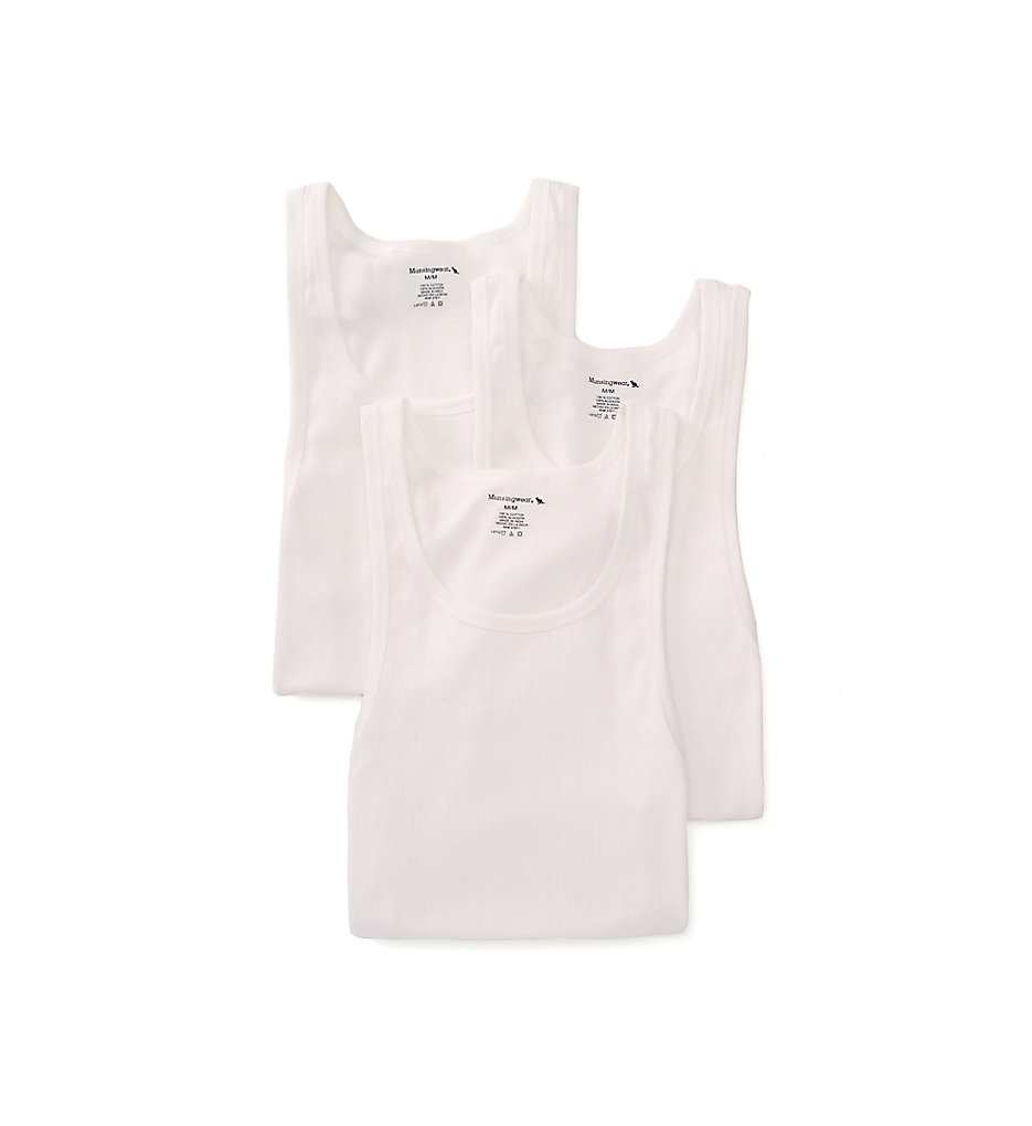 Munsingwear MW40 100% Cotton Athletic Shirt - 3 Pack (White)