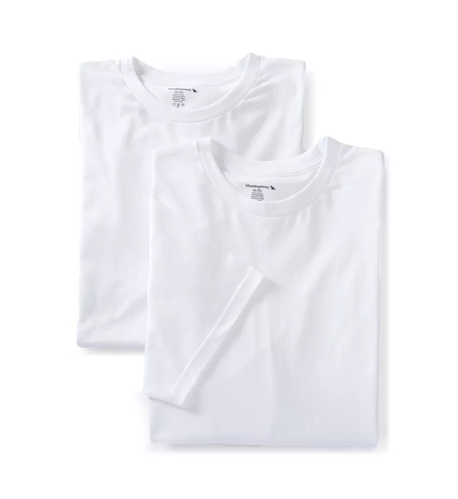 Big Man 100% Cotton Crew Neck Shirt - 2 Pack WHT 2XL