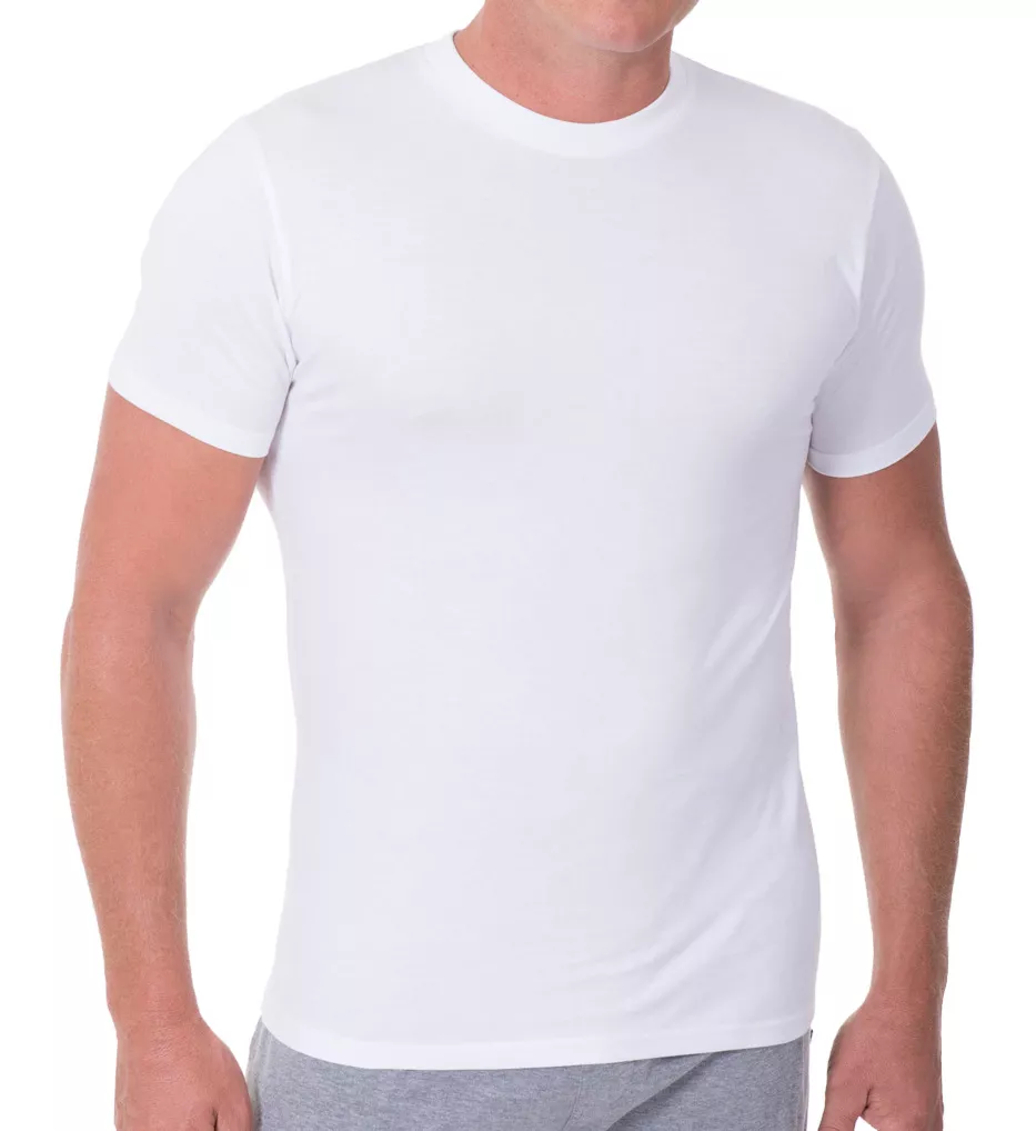 Big Man 100% Cotton Crew Neck Shirt - 2 Pack WHT 2XL